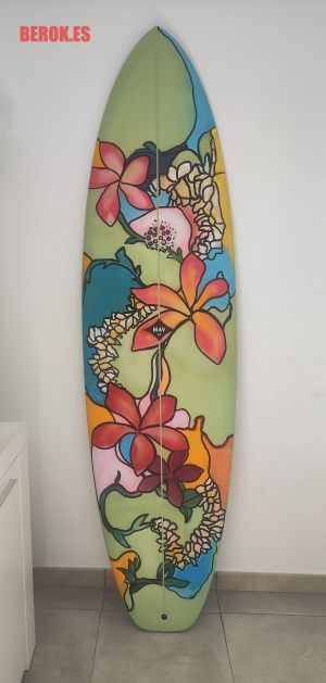 graffiti pintura flores tabla surf flores spray